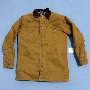 Wrangler Workwear Blanket Lined Chore Jacket Long Sleeve Brown Mens Size S/CH
